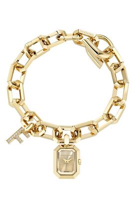 FERRAGAMO FERRAGAMO 'F' Charm Bracelet Watch, 16mm x 21mm