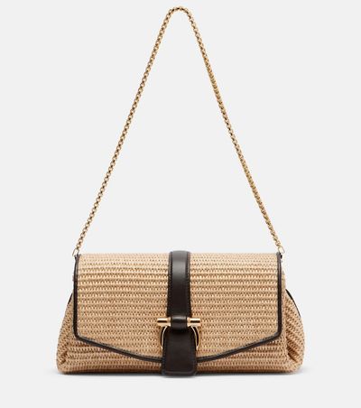 Ferragamo Ferragamo Ferragamo Mia Small raffia shoulder bag