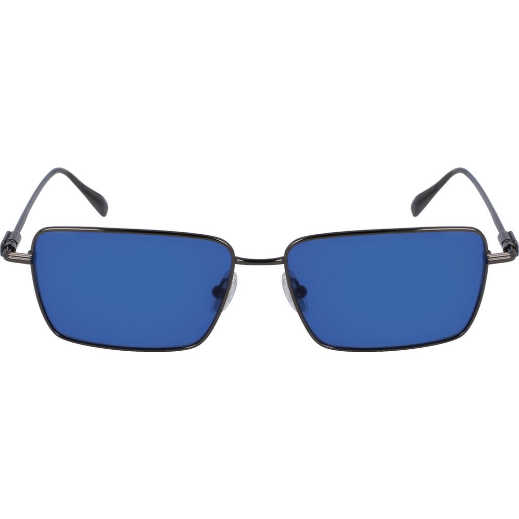 FERRAGAMO FERRAGAMO Gancini Evolution 57mm Rectangular Sunglasses