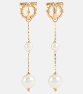 Ferragamo Ferragamo Gancini faux pearl drop earrings