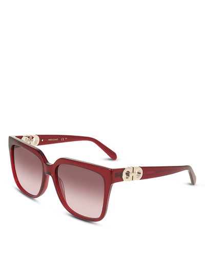 Ferragamo Ferragamo Gancini Hinge Square Sunglasses, 58mm