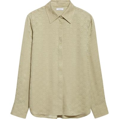 FERRAGAMO FERRAGAMO Gancini Jacquard Silk Button-Up Shirt