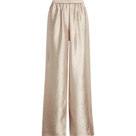 FERRAGAMO FERRAGAMO Gancini Jacquard Silk Wide Leg Pants
