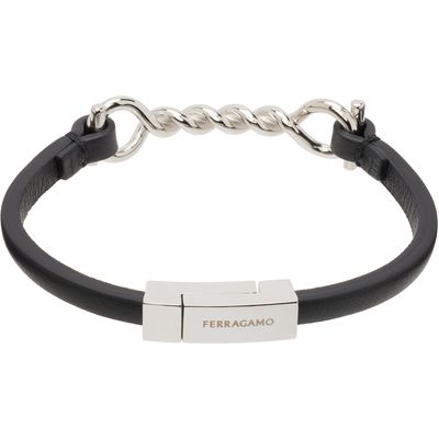 Ferragamo Ferragamo Gancini Leather Bracelet