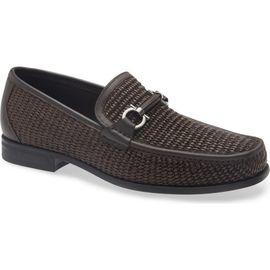 FERRAGAMO FERRAGAMO Gancini Raffia & Leather Loafer