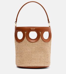 Ferragamo Ferragamo Gancini Small raffia bucket bag