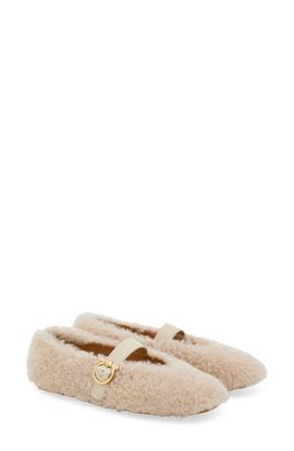 FERRAGAMO FERRAGAMO Gancio Genuine Shearling Ballet Flat