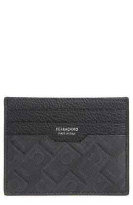 FERRAGAMO FERRAGAMO Gancio Monogram Leather Card Case