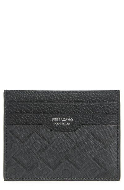 FERRAGAMO FERRAGAMO Gancio Monogram Leather Card Case