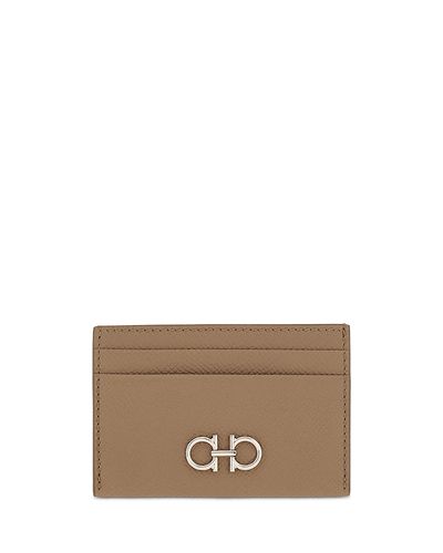 Ferragamo Ferragamo Gemini Hammered Leather Card Holder