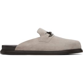 Ferragamo Ferragamo Gray Gancini Ornament Mule Loafers