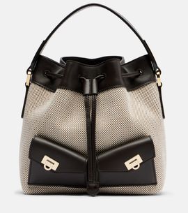 Ferragamo Ferragamo Harley Mini canvas bucket bag