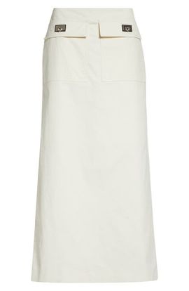 FERRAGAMO FERRAGAMO Hug Buckle Coated Linen Cargo Skirt