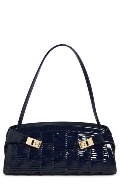 FERRAGAMO FERRAGAMO Hug Leather East West Shoulder Bag