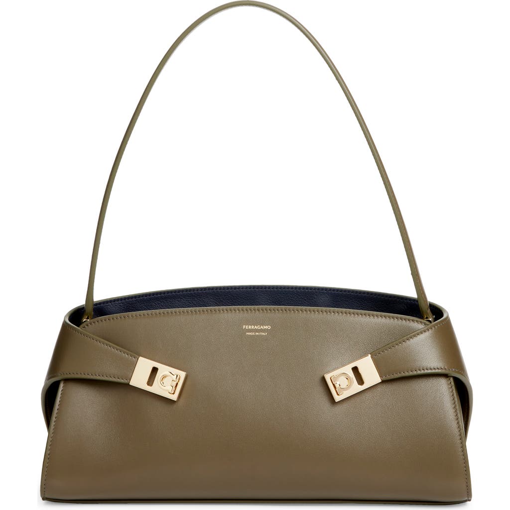 FERRAGAMO FERRAGAMO Hug Leather East/West Shoulder Bag