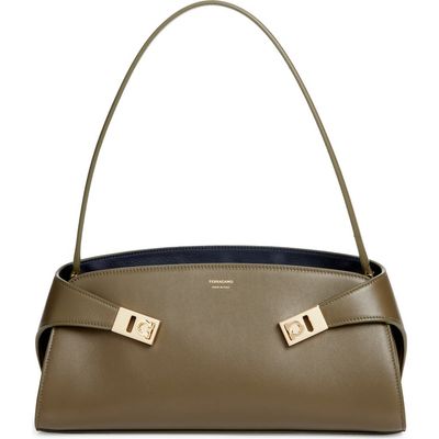 FERRAGAMO FERRAGAMO Hug Leather East/West Shoulder Bag