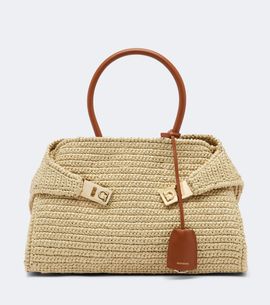 Ferragamo Ferragamo Hug Medium raffia shoulder bag