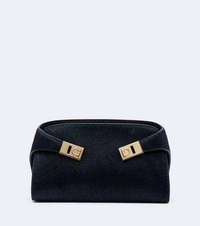 Ferragamo Ferragamo Hug Small calf hair clutch