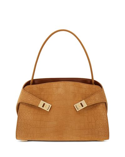 Ferragamo Ferragamo Hug Soft Suede Shoulder Bag