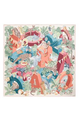 FERRAGAMO FERRAGAMO Jungle Party Silk Foulard Square Scarf