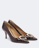 Ferragamo Ferragamo Lara Gancini croc-effect leather pumps - 1