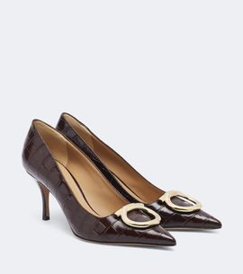Ferragamo Ferragamo Lara Gancini croc-effect leather pumps