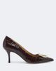 Ferragamo Ferragamo Lara Gancini croc-effect leather pumps - 5