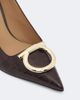 Ferragamo Ferragamo Lara Gancini croc-effect leather pumps - 6