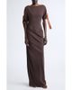 FERRAGAMO FERRAGAMO Leather Trim Jersey Maxi Dress - 1