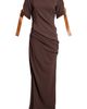 FERRAGAMO FERRAGAMO Leather Trim Jersey Maxi Dress - 5