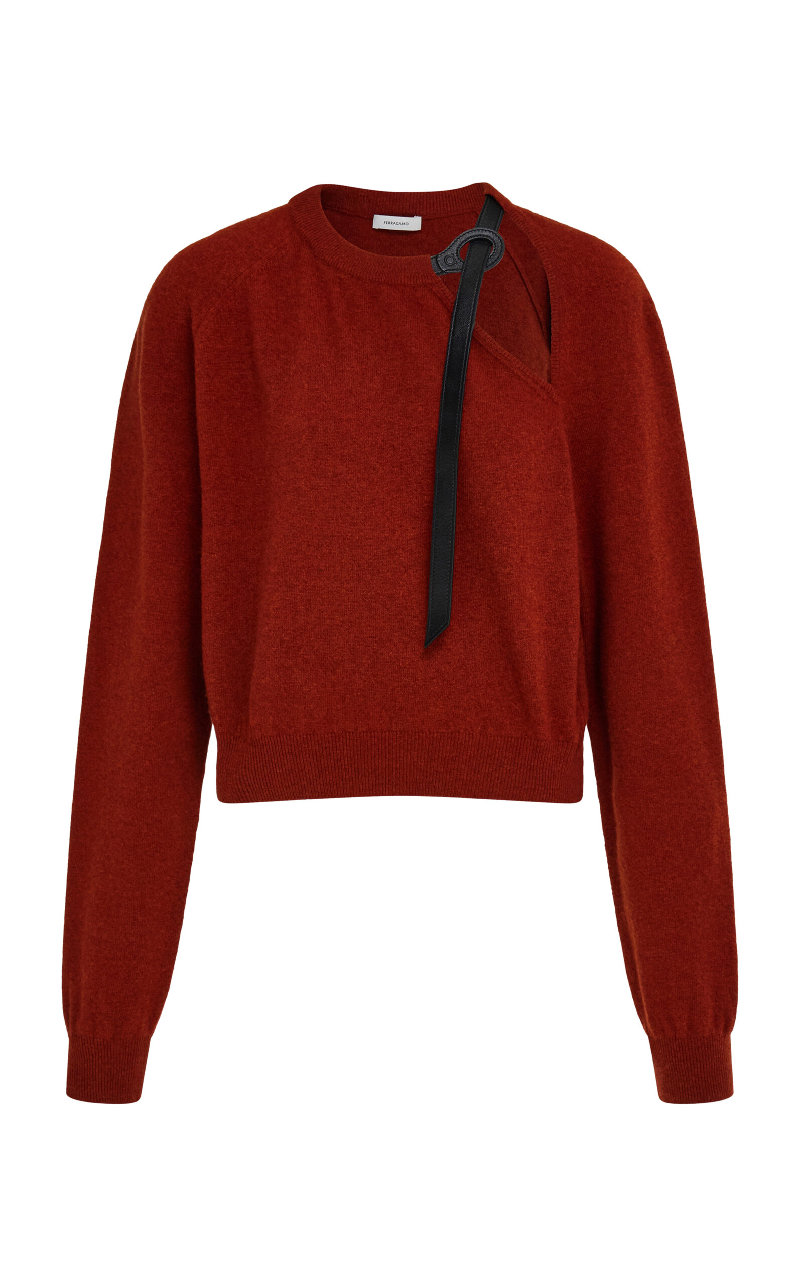 Ferragamo Ferragamo LeatherDetailed WoolCashmere Sweater