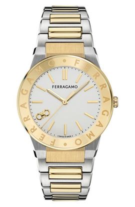 FERRAGAMO FERRAGAMO Logo Two-Tone Bracelet Watch, 41mm