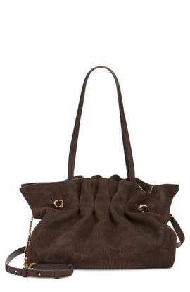 FERRAGAMO FERRAGAMO Medium Gancio Piercing Soft Leather Shoulder Bag