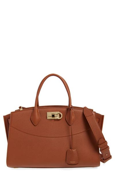 FERRAGAMO FERRAGAMO Medium The Studio Soft Leather Top Handle Bag