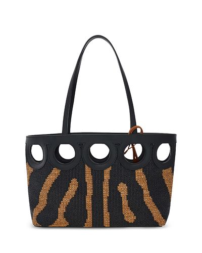 Ferragamo Ferragamo Medium Zebra Print Raffia Tote Bag
