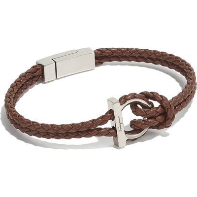 FERRAGAMO FERRAGAMO Men's Braided Leather Bracelet