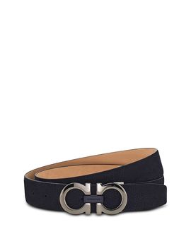 Ferragamo Ferragamo Men's Double Gancini Nubuck Belt