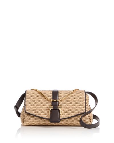 Ferragamo Ferragamo Mia Gancini Raffia Crossbody Bag