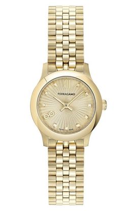FERRAGAMO FERRAGAMO Mini Duo Diamond Bracelet Watch, 25mm