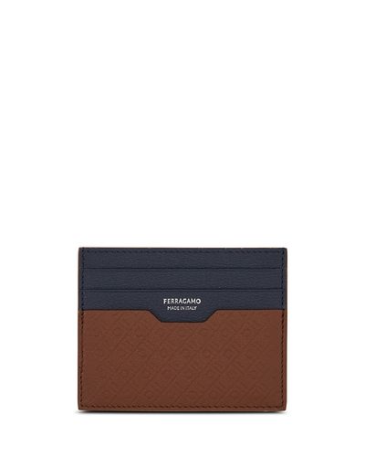Ferragamo Ferragamo Mini Embossed Monogram Credit Card Holder