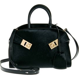 FERRAGAMO FERRAGAMO Mini Hug Genuine Calf Hair Top Handle Bag