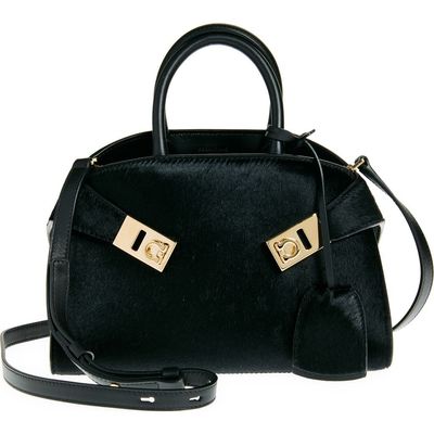 FERRAGAMO FERRAGAMO Mini Hug Genuine Calf Hair Top Handle Bag