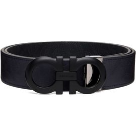 Ferragamo Ferragamo Navy Reversible & Adjustable Gancini Belt