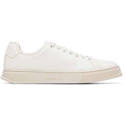 Ferragamo Ferragamo Off-White Elastic Lace Sneakers