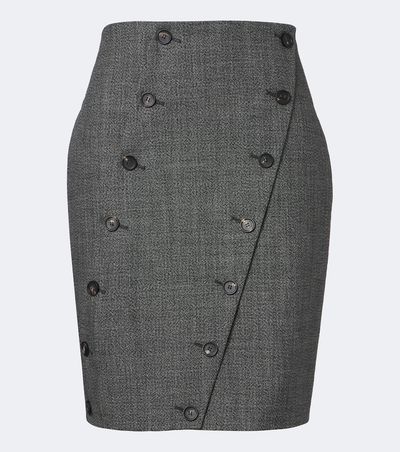 Ferragamo Ferragamo Paneled virgin wool midi skirt