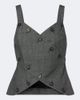 Ferragamo Ferragamo Paneled virgin wool top - 1