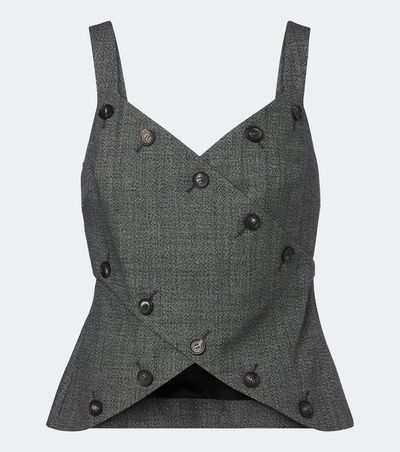 Ferragamo Ferragamo Paneled virgin wool top