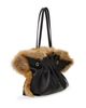 Ferragamo Ferragamo Pierced Leather & Shearling Shoulder Bag - 3