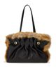 Ferragamo Ferragamo Pierced Leather & Shearling Shoulder Bag - 4