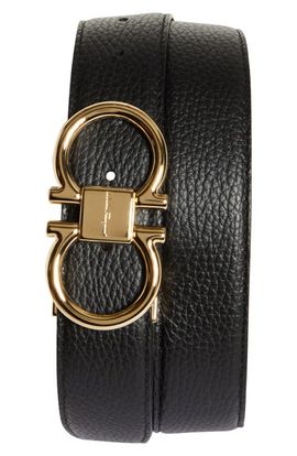 FERRAGAMO FERRAGAMO Reversible Double Gancini Leather Belt